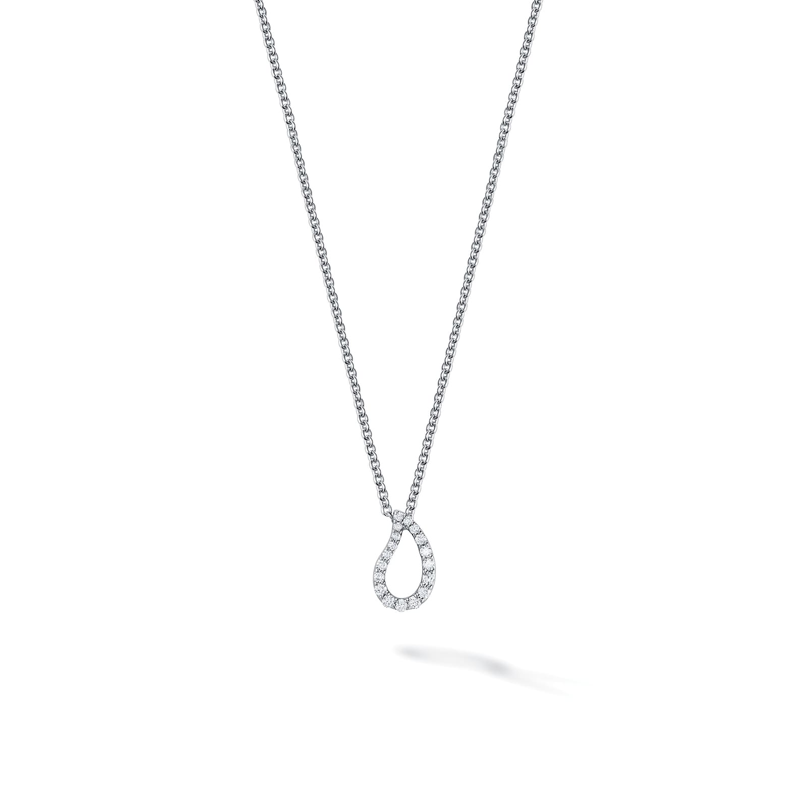 Bijoux Birks 18k White Gold 0.09cttw Diamond Petale Small Pendant 15-18" Bijoux Birks 18k White Gold 0.09cttw Diamond Petale Small Pendant 15-18"