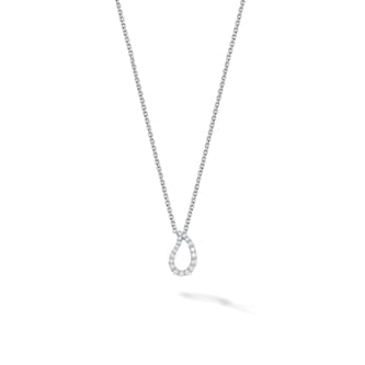 Bijoux Birks 18k White Gold 0.09cttw Diamond Petale Small Pendant 15-18" Bijoux Birks 18k White Gold 0.09cttw Diamond Petale Small Pendant 15-18"