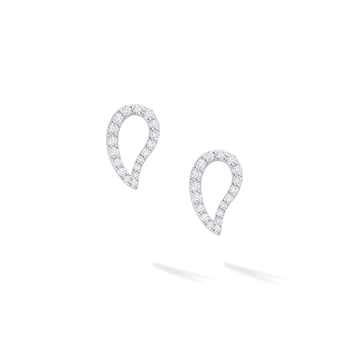 Bijoux Birks 18k White Gold 0.18cttw Diamond Petale Small Stud Earrings