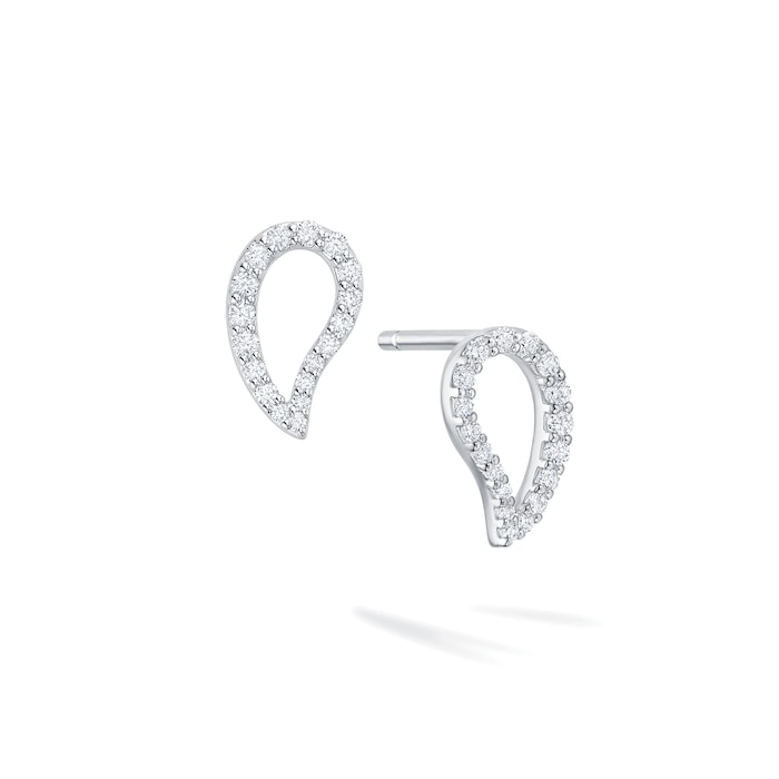 Bijoux Birks 18k White Gold 0.18cttw Diamond Petale Small Stud Earrings