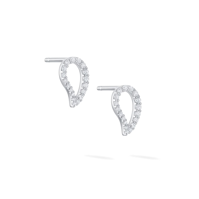 Bijoux Birks 18k White Gold 0.18cttw Diamond Petale Small Stud Earrings