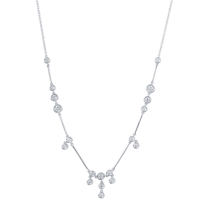 Bijoux Birks 18k White Gold Splash 0.73cttw Diamond Cluster Drop Necklace