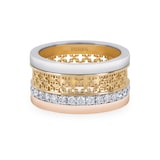 BIRKS 18k Tri-Gold 1.00cttw Diamond Dare to Dream Ring Size 6.5