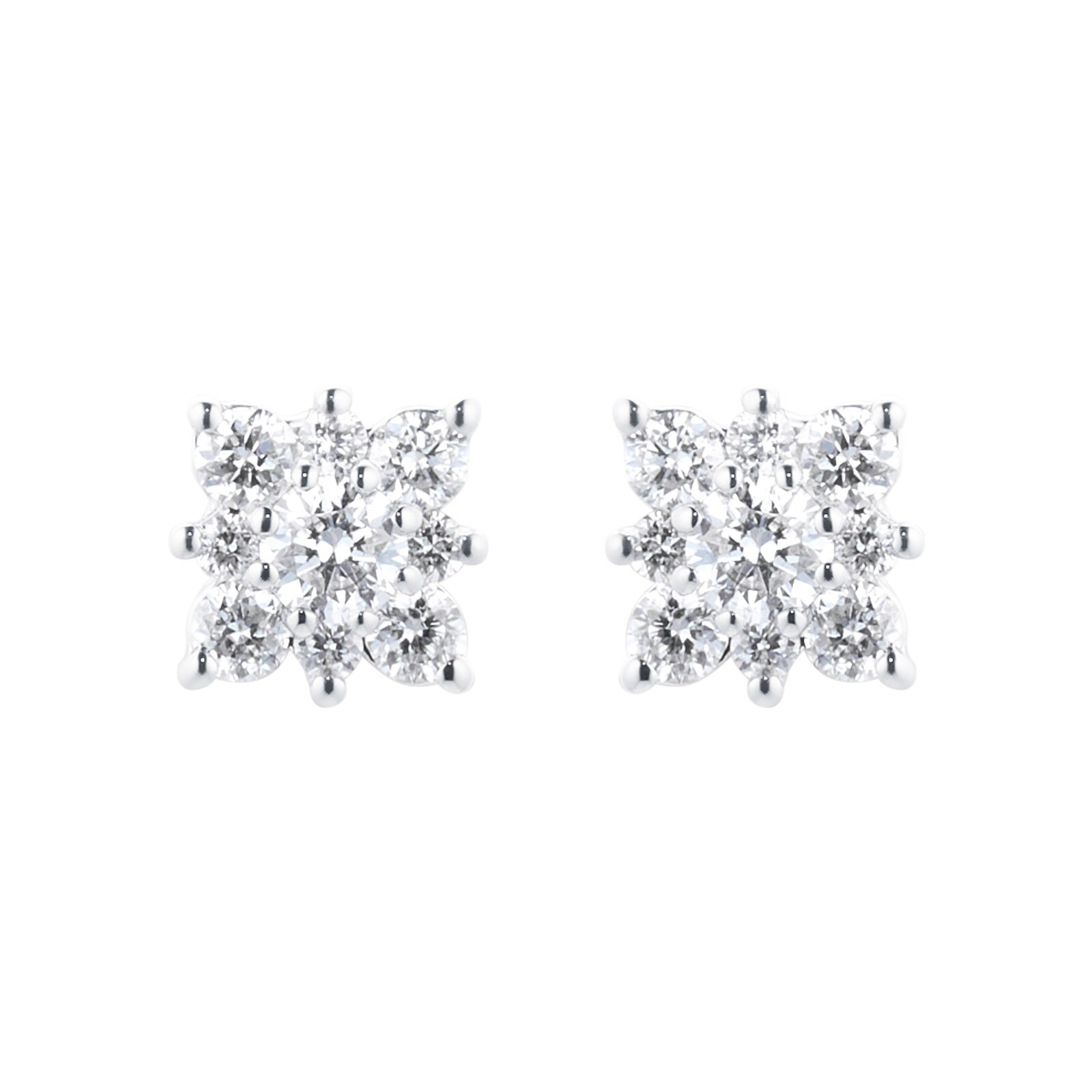 Bijoux Birks 18ct White Gold 0.17ct Diamond Cluster Snowflake Earrings