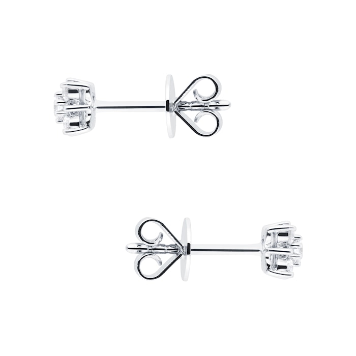 Bijoux Birks 18ct White Gold 0.17ct Diamond Cluster Snowflake Earrings