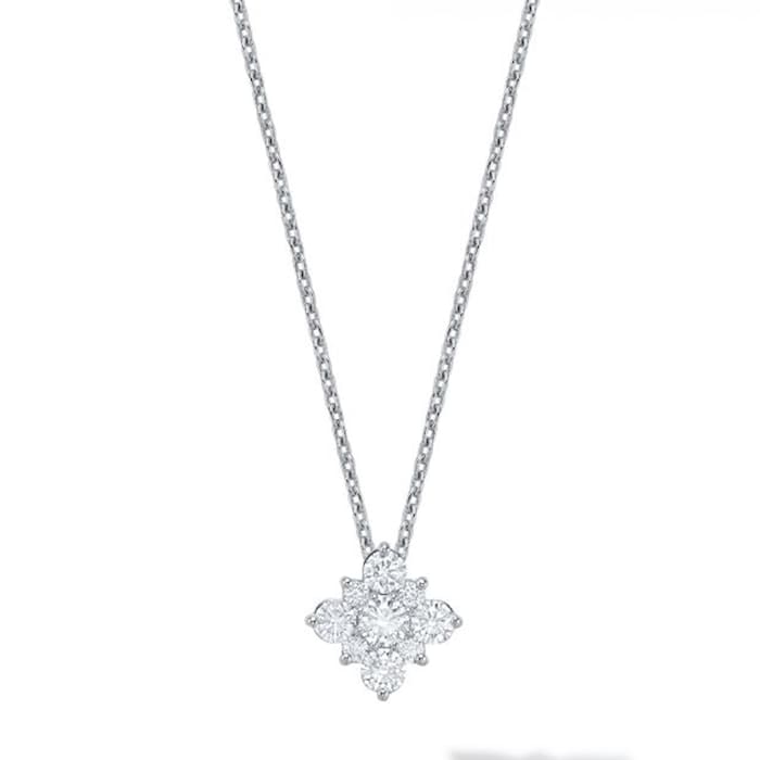 Birks 18ct White Gold 0.37ct Diamond Cluster Snowflake Pendant