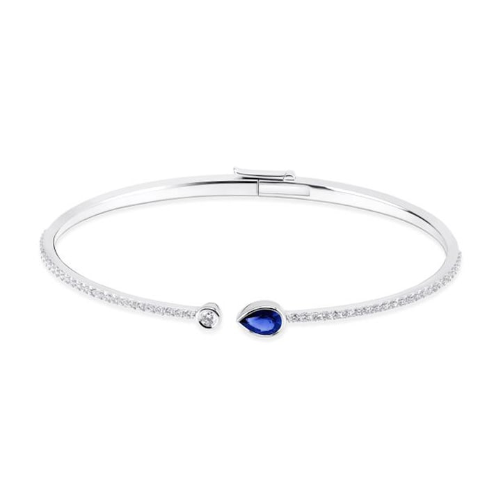 Bijoux Birks 18ct White Gold 0.61ct Diamond & Sapphire Splash Bangle