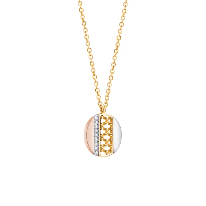 Bijoux Birks Dare to Dream 18ct Tri-Gold 0.16cttw Diamond Circle Pendant