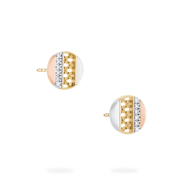 Bijoux Birks Dare to Dream 18ct Tri-Gold 0.12cttw Diamond Circle Earrings