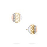 Bijoux Birks 18k Tri-Gold 0.12cttw Diamond Dare to Dream Circle Earrings