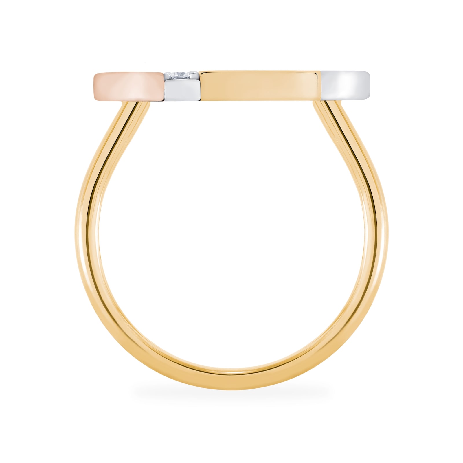 Bijoux Birks 18k Tri-Gold 0.16cttw Diamond Dare to Dream Circle Ring Size 6.5