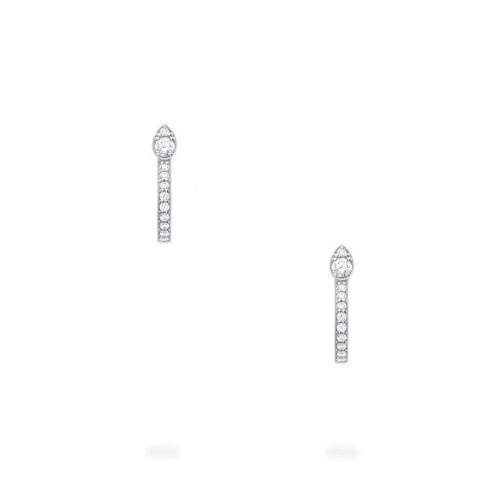 BIRKS 18ct White Gold 0.38cttw Diamond Splash Hoop Earrings