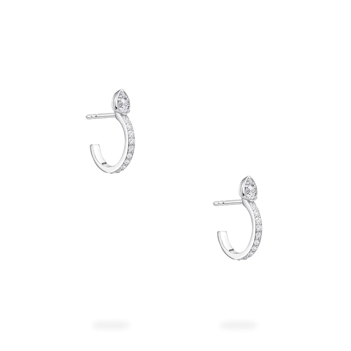 BIRKS 18ct White Gold 0.38cttw Diamond Splash Hoop Earrings