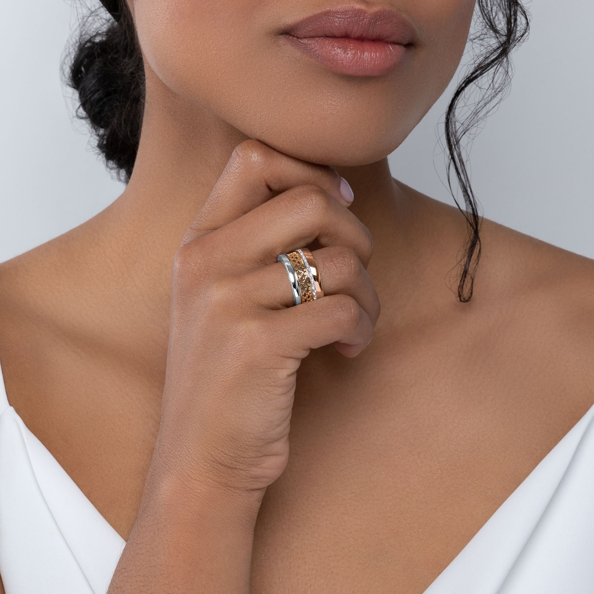 Bijoux Birks 18k Tri-Gold 0.29cttw Diamond Dare to Dream Ring Size 7 Bijoux Birks 18k Tri-Gold 0.29cttw Diamond Dare to Dream Ring Size 7