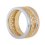 Bijoux Birks 18k Tri-Gold 0.29cttw Diamond Dare to Dream Ring Size 7