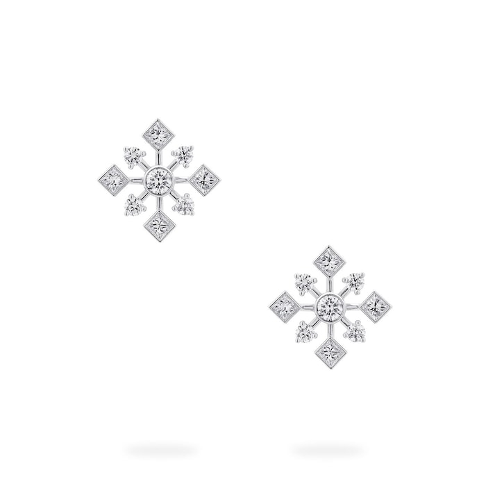 Bijoux Birks 18ct White Gold 0.93ct Diamond Snowflake Earrings