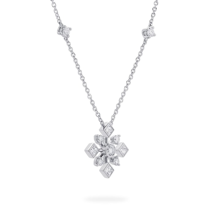 Bijoux Birks 18ct White Gold 0.58ct Diamond Snowflake Pendant
