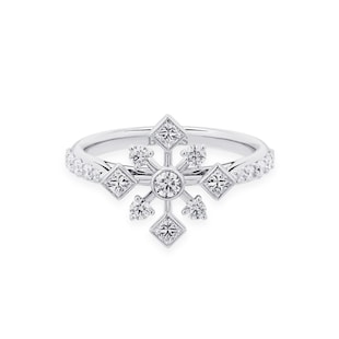 Bijoux Birks 18ct White Gold 0.76ct Diamond Snowflake Ring - Size L.5