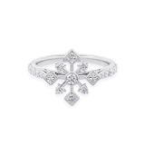 Bijoux Birks 18ct White Gold 0.76ct Diamond Snowflake Ring - Size L.5