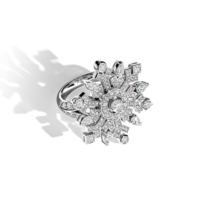 Bijoux Birks 18ct White Gold 2.82ct Diamond Split Shank Snowflake Ring