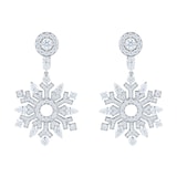 Bijoux Birks 18ct White Gold 5.38ct Diamond Snowflake Drop Earrings