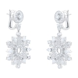 Bijoux Birks 18ct White Gold 5.38ct Diamond Snowflake Drop Earrings