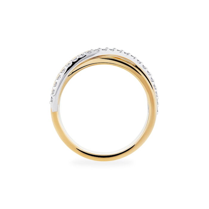 Bijoux Birks 18k Yellow and White Gold 0.41cttw Diamond Rosee du Matin Ring Size 7