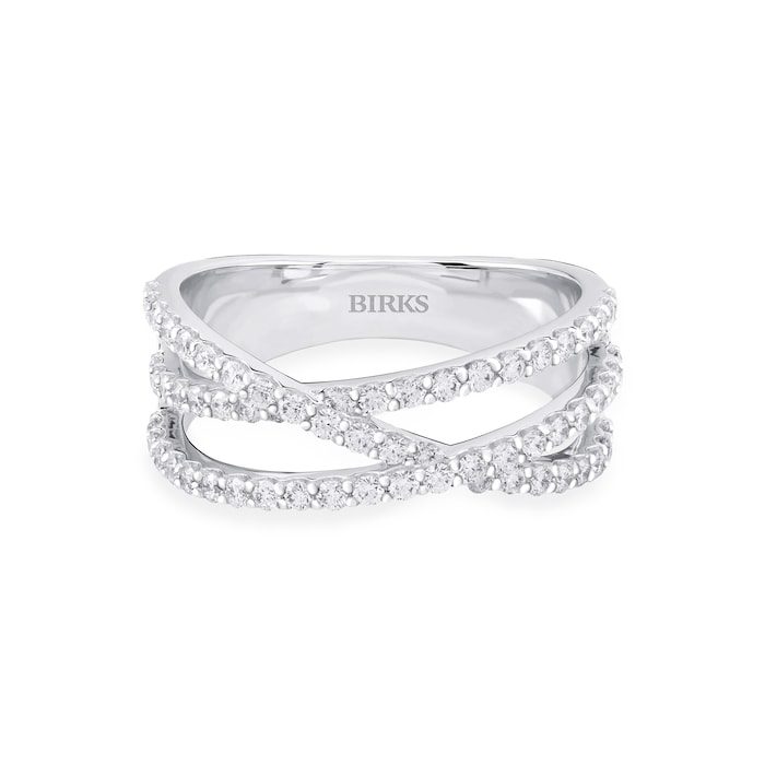 Bijoux Birks 18k White Gold 0.61cttw Diamond Rosee du Matin Ring Size 7