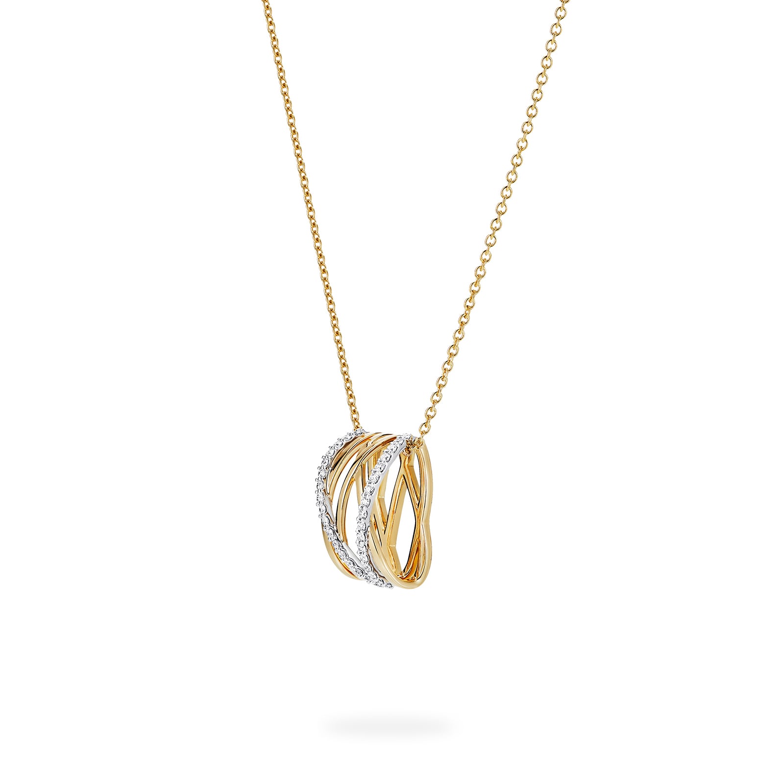 Bijoux Birks 18k Yellow and White Gold 0.19cttw Diamond Rosee du Matin Pendant 15-18 Inch Bijoux Birks 18k Yellow and White Gold 0.19cttw Diamond Rosee du Matin Pendant 15-18 Inch