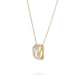 Bijoux Birks 18k Yellow and White Gold 0.19cttw Diamond Rosee du Matin Pendant 15-18 Inch Bijoux Birks 18k Yellow and White Gold 0.19cttw Diamond Rosee du Matin Pendant 15-18 Inch