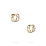 Bijoux Birks 18k Yellow and White Gold 0.35cttw Diamond Rosee du Matin Small Hoop Earrings