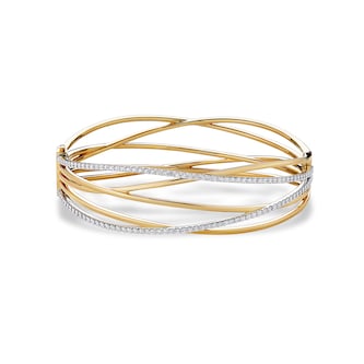 Bijoux Birks 18k Yellow and White Gold 1.11cttw Diamond Rosee du Matin Bangle Bijoux Birks 18k Yellow and White Gold 1.11cttw Diamond Rosee du Matin Bangle