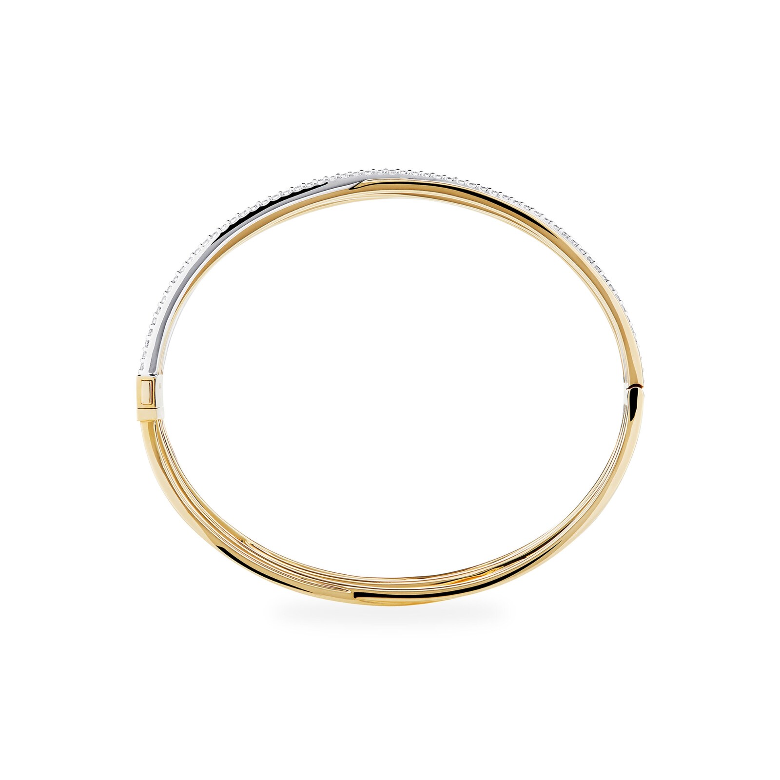 Bijoux Birks 18k Yellow and White Gold 1.11cttw Diamond Rosee du Matin Bangle