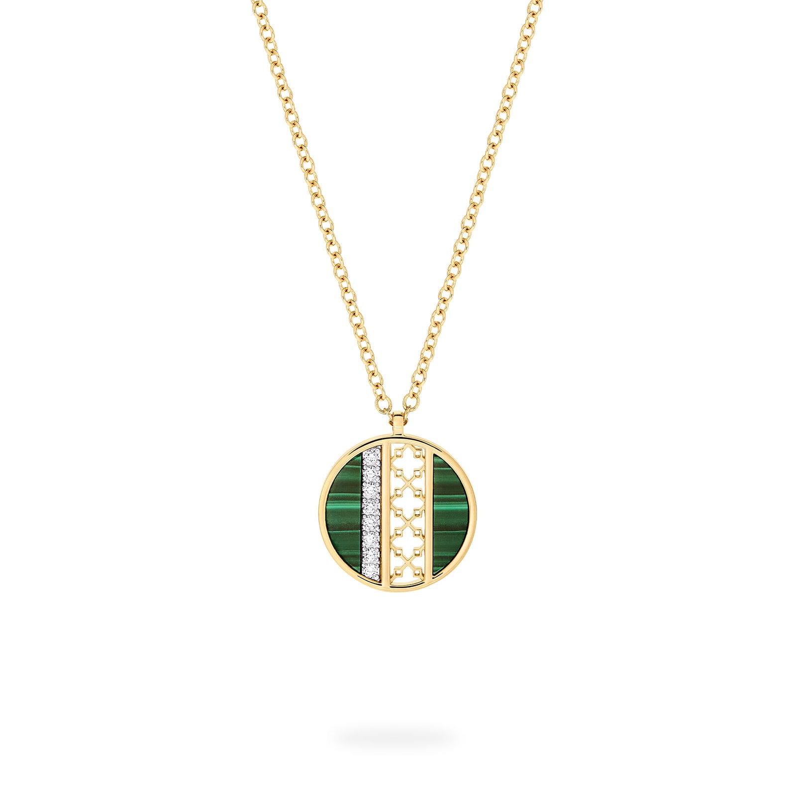 Dare To Dream 18ct Yellow Gold Diamond & Malachite Pendant