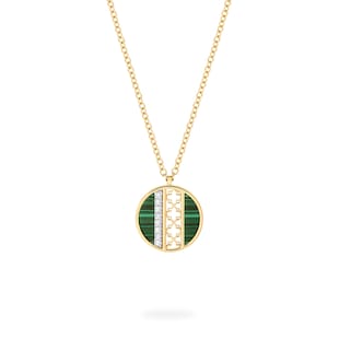 Bijoux Birks Dare To Dream 18ct Yellow Gold Diamond & Malachite Pendant
