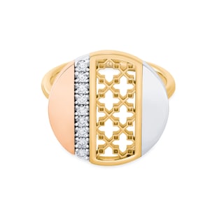 Bijoux Birks Dare to Dream 18ct Tri-Gold 0.16ct Diamond Circle Ring