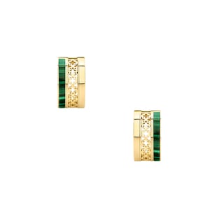 Bijoux Birks Dare to Dream 18ct Yellow Gold & Malachite Hoop Earrings