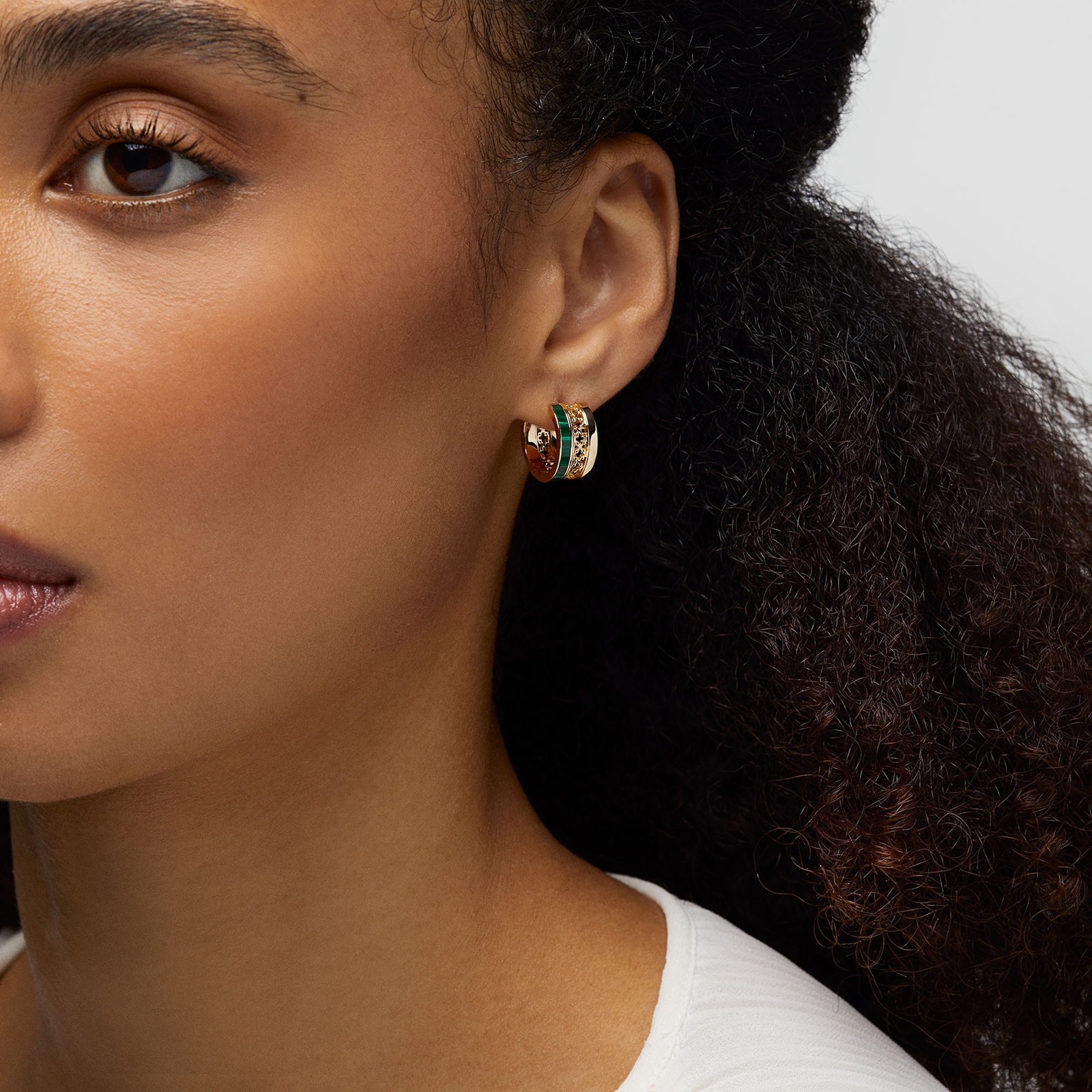 NEW DREAM MALACHITE PINK GOLD EARRINGS