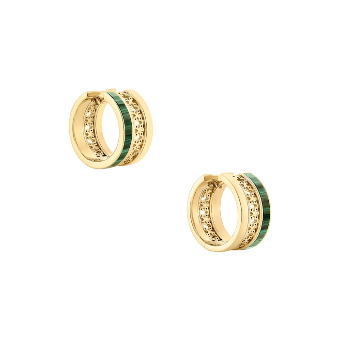 Bijoux Birks Dare to Dream 18ct Yellow Gold & Malachite Hoop Earrings