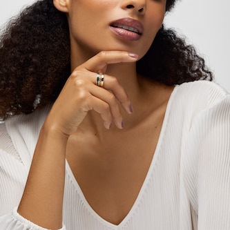 Bijoux Birks 18k Yellow Gold Malachite Dare to Dream Openwork Ring Size 7