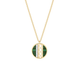 Bijoux Birks 18k Yellow Gold Diamond and Malachite Dare to Dream Openwork 18mm Pendant 18" Bijoux Birks 18k Yellow Gold Diamond and Malachite Dare to Dream Openwork 18mm Pendant 18"