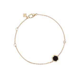 Bijoux Birks 18k Yellow Gold 0.03cttw Diamond and Black Onyx Bee Chic Bracelet 7.5" Bijoux Birks 18k Yellow Gold 0.03cttw Diamond and Black Onyx Bee Chic Bracelet 7.5"