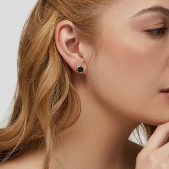 Bijoux Birks 18k Yellow Gold Black Onyx Bee Chic Stud Earrings Bijoux Birks 18k Yellow Gold Black Onyx Bee Chic Stud Earrings