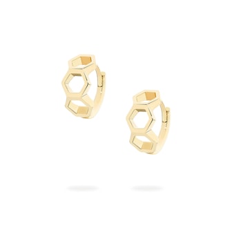 Bijoux Birks 18k Yellow Gold Icon Bee Chic Huggie Earrings