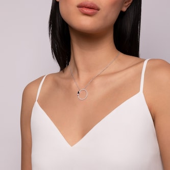 Bijoux Birks 18k White Gold 0.43cttw Diamond and 0.35cttw Sapphire Splash Pendant 18" Bijoux Birks 18k White Gold 0.43cttw Diamond and 0.35cttw Sapphire Splash Pendant 18"