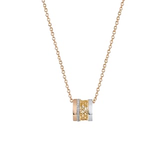 Bijoux Birks 18k Tri Gold 0.19cttw Diamond Small Dare to Dream Barrel Pendant 18" Bijoux Birks 18k Tri Gold 0.19cttw Diamond Small Dare to Dream Barrel Pendant 18"