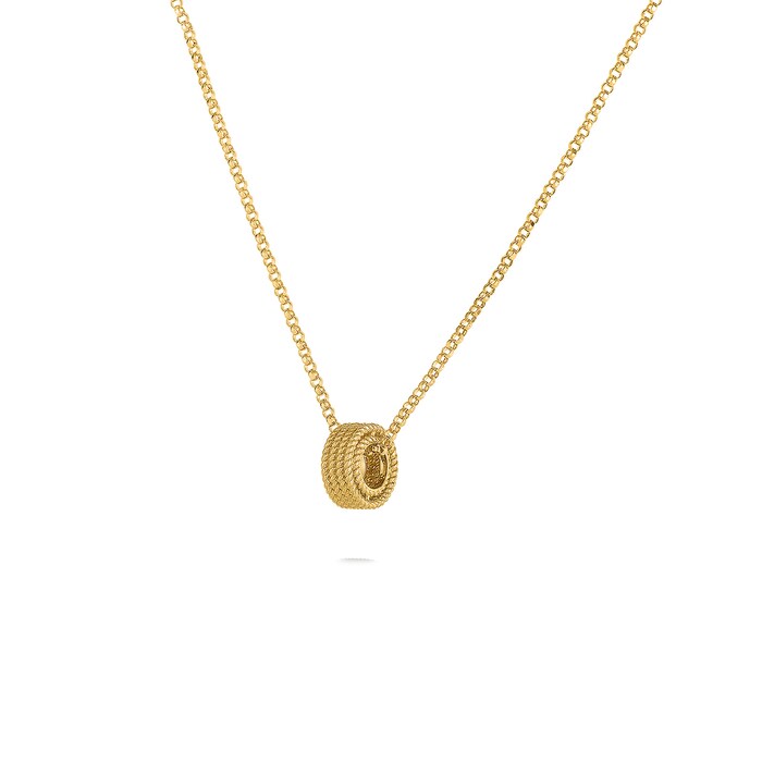 Roberto Coin Symphony 18ct Yellow Gold Pattern Bead Pendant
