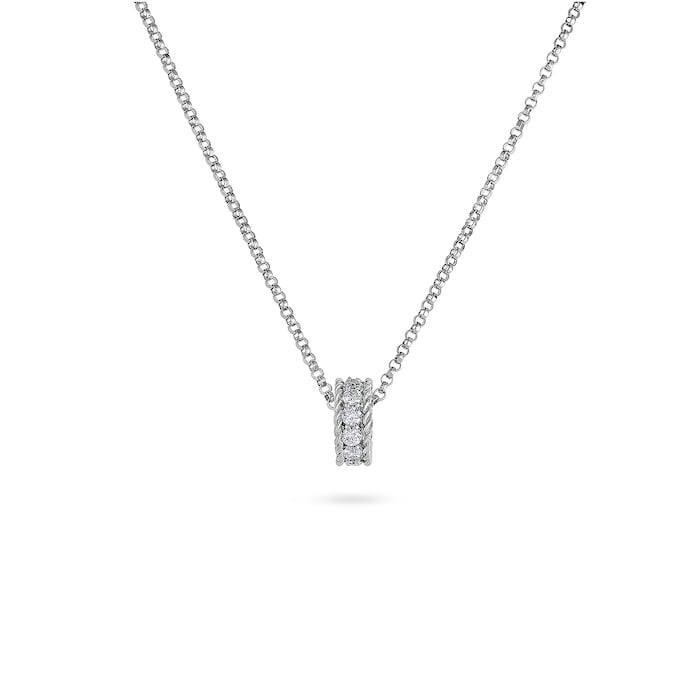 Roberto Coin Symphony 18ct White Gold 0.156ct Diamond Bead Pendant