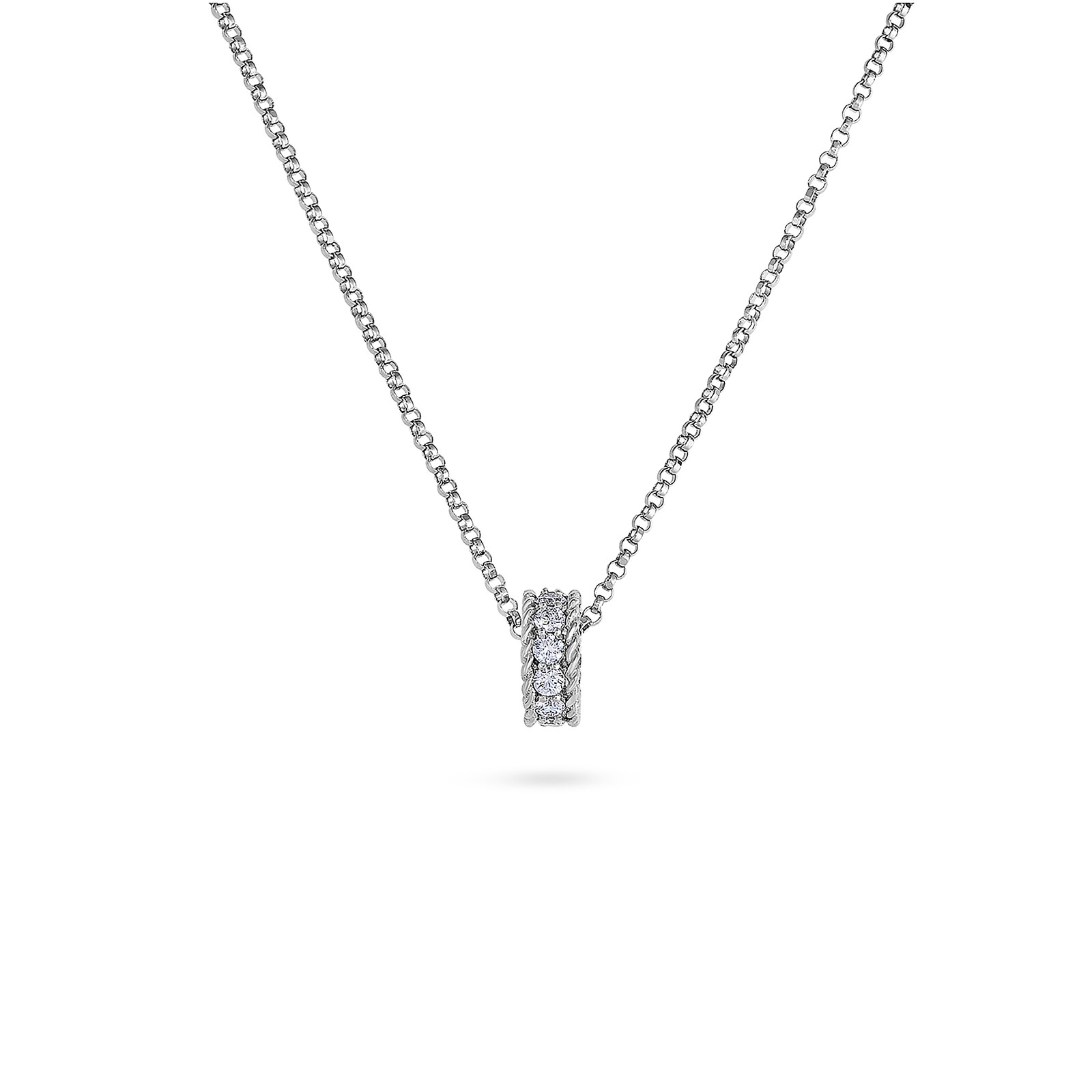 Roberto Coin Symphony 18ct White Gold 0.156ct Diamond Bead Pendant