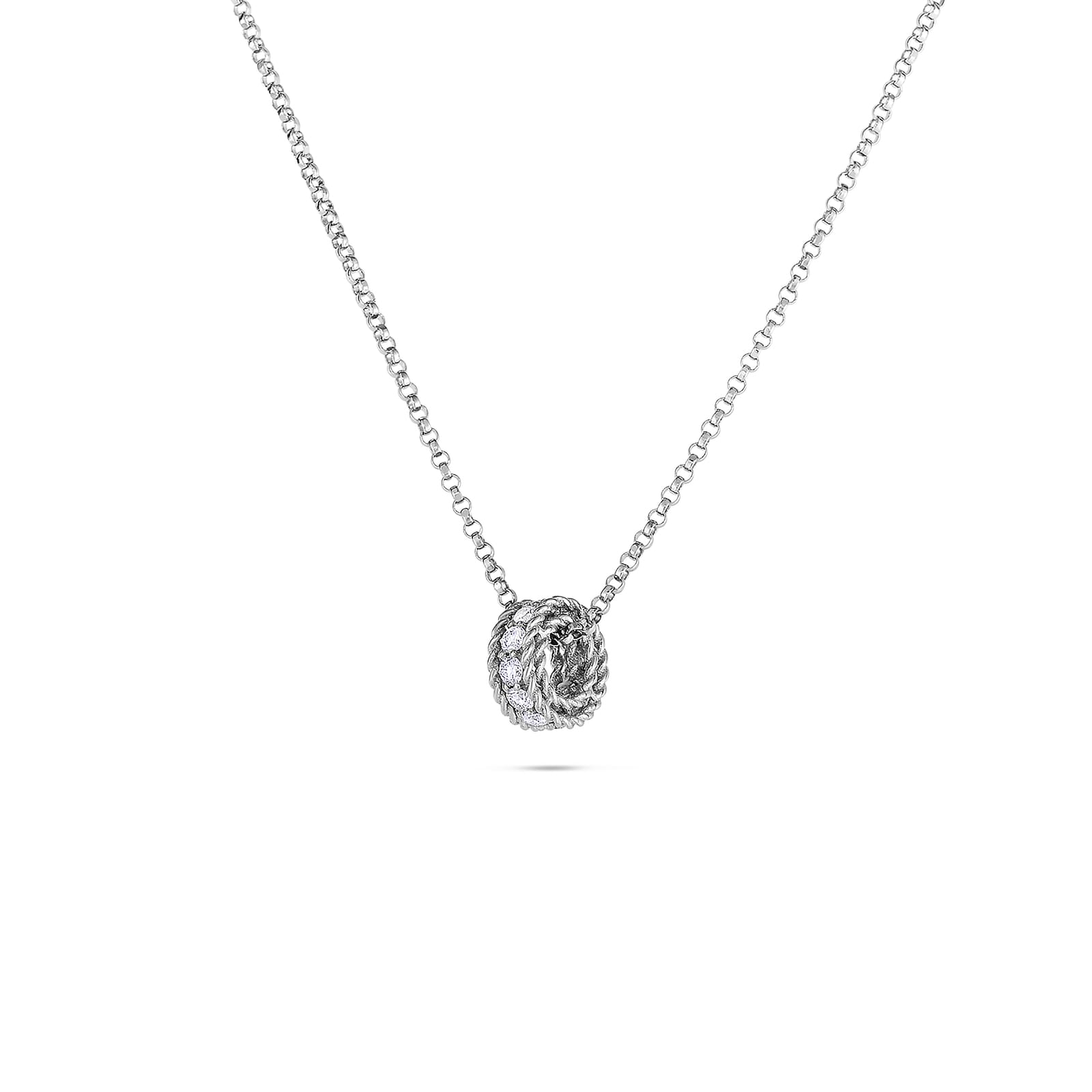 Roberto Coin Symphony 18ct White Gold 0.156ct Diamond Bead Pendant